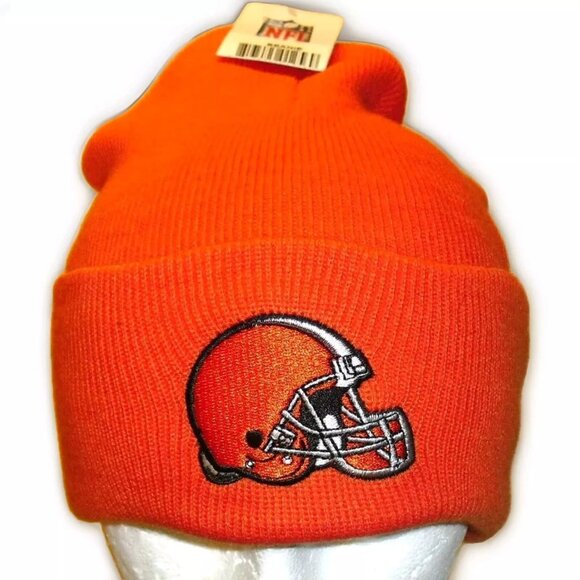 Cleveland Browns Mens Adult Orange Beanie Winter Hat Cap New Nfl - Picture 1 of 2
